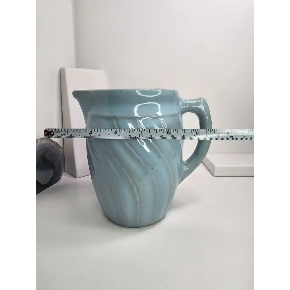 Vintage Light Blue Signed Pitcher